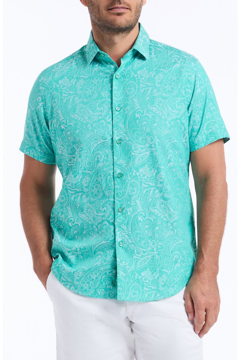 Hudson Short Sleeve Button-Up Shirt, Main, color, MINT