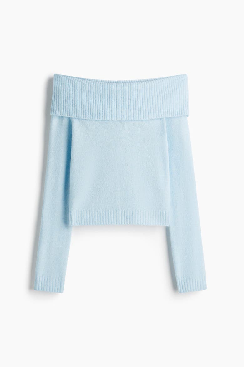 Off-the-shoulder Jumper, Alternate, color, Light blue