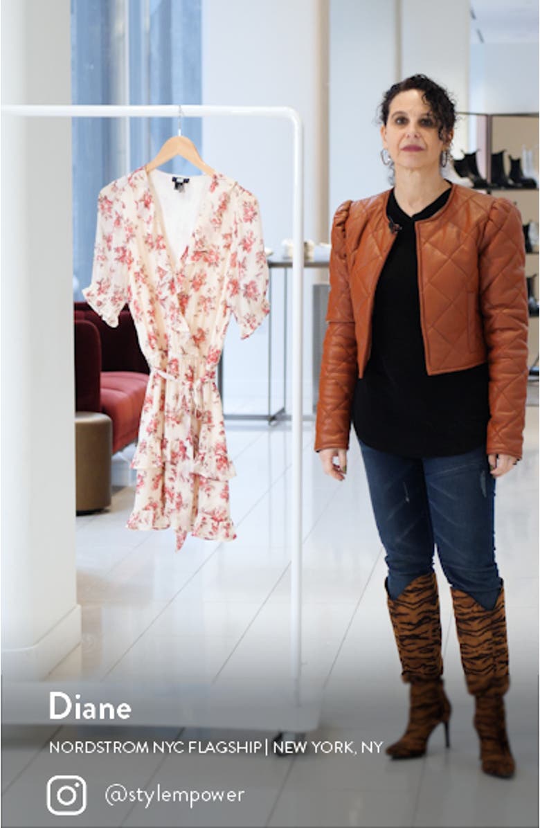 Evonna Floral Silk Faux Wrap Dress, sales video thumbnail