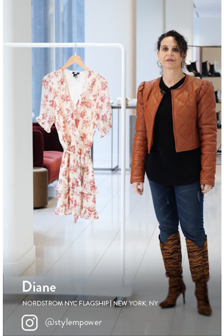 Evonna Floral Silk Faux Wrap Dress video