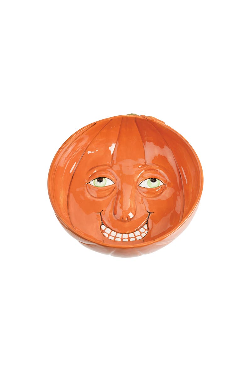Gallerie II Victor Pumpkin Joe Spencer Serving Halloween Bowl, Main, color, Orange
