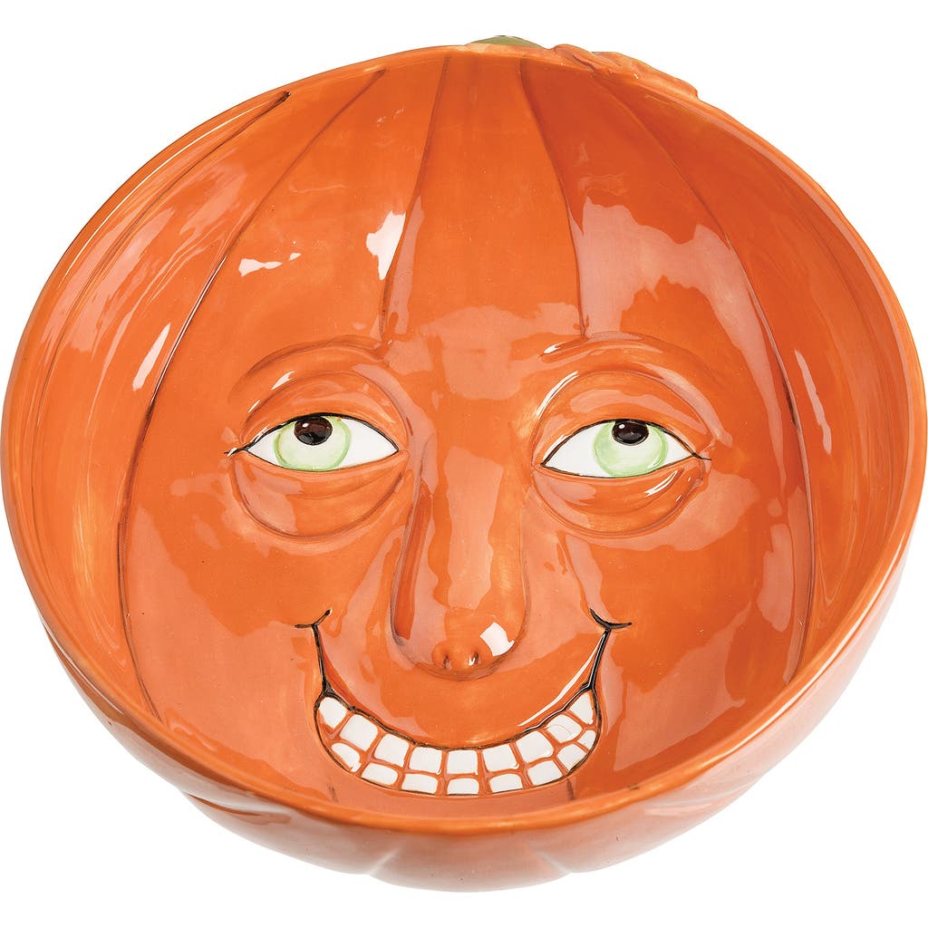 Gallerie Ii Victor Pumpkin Joe Spencer Serving Halloween Bowl In Orange