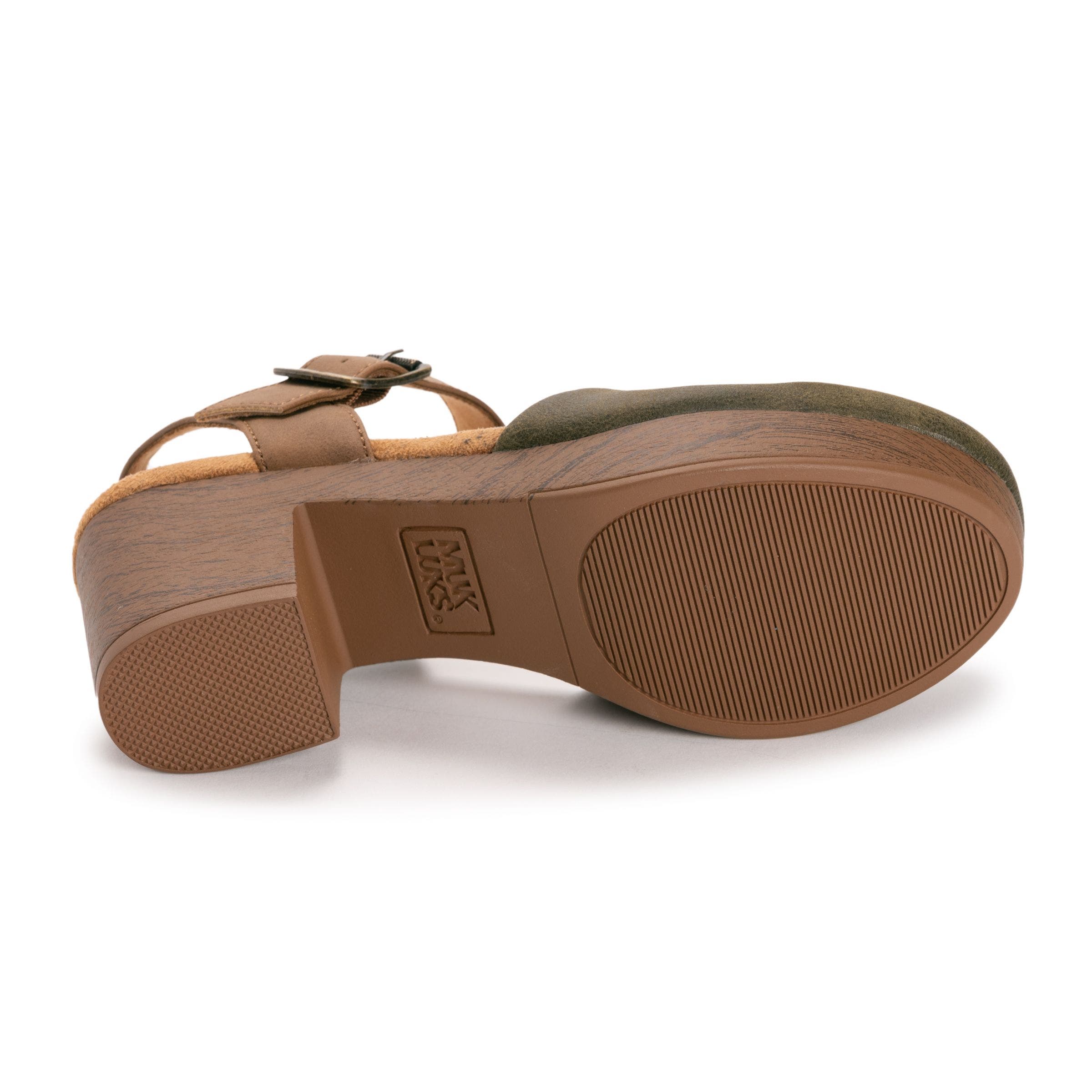 MUK LUKS Merritt Quarter Strap Clog, Alternate, color, Olive/ Tan
