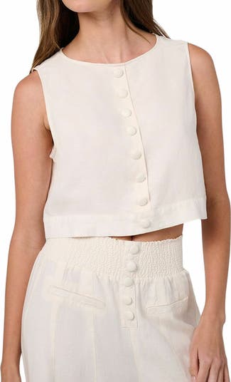 Boxy Linen Boatneck Top