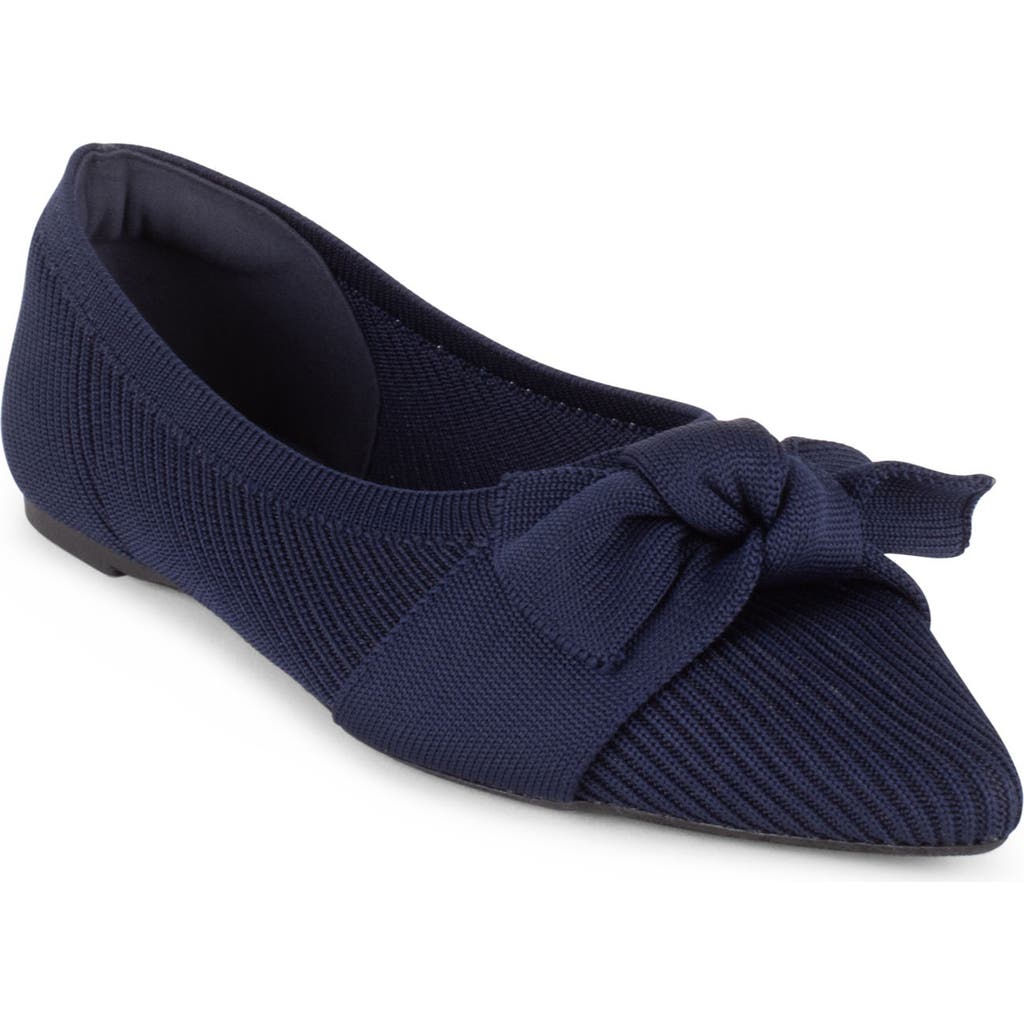 Tahari Montserrat Pointed Toe Flat In Blue