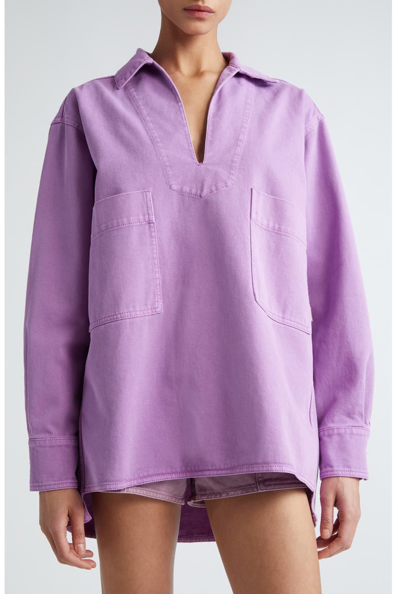Loretta Long Sleeve Cotton Top, Alternate, color, MAUVE