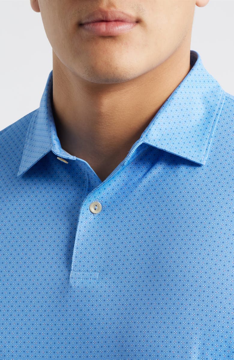 Peter Millar Featherweight Starmount Microprint Performance Polo, Alternate, color, Bluebird
