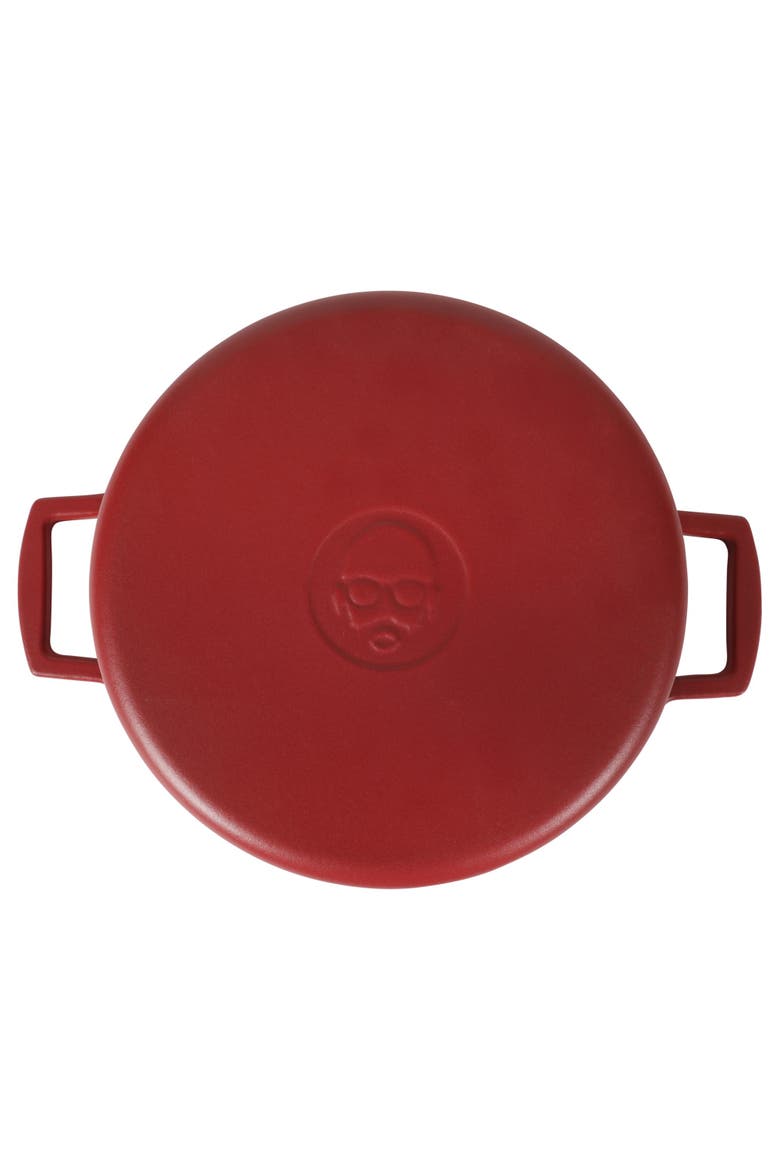 Matte Enamel Round Cast Iron Dutch Oven with Lid, Alternate, color, Red
