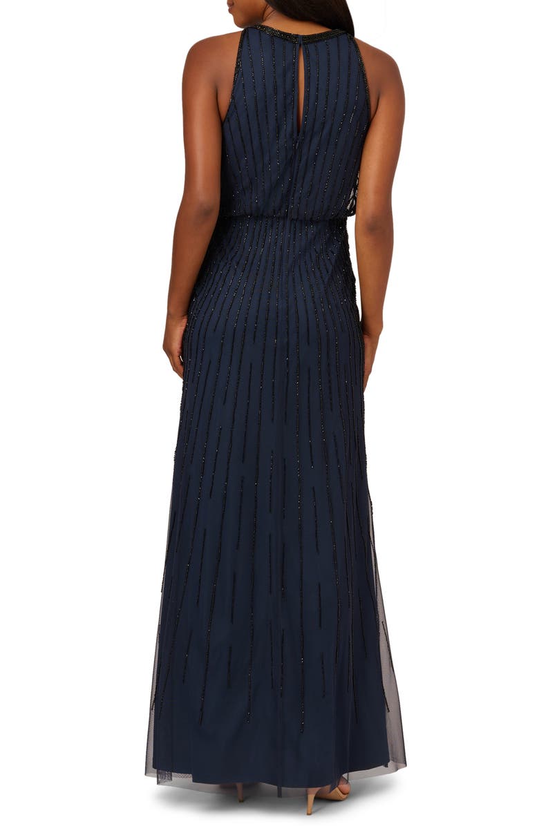 Adrianna Papell Beaded Blouson Mermaid Gown, Alternate, color, 