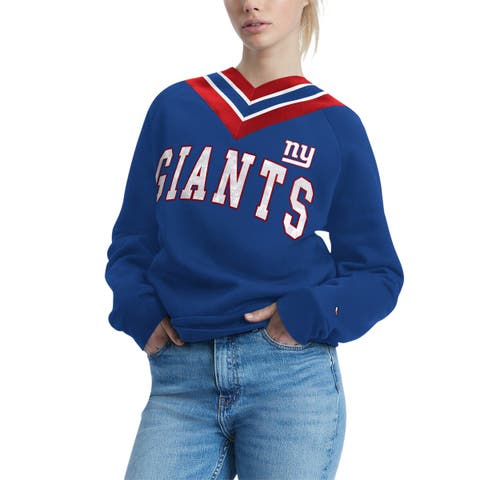 Women's Tommy Hilfiger Royal New York Giants Heidi Raglan V-Neck Sweater