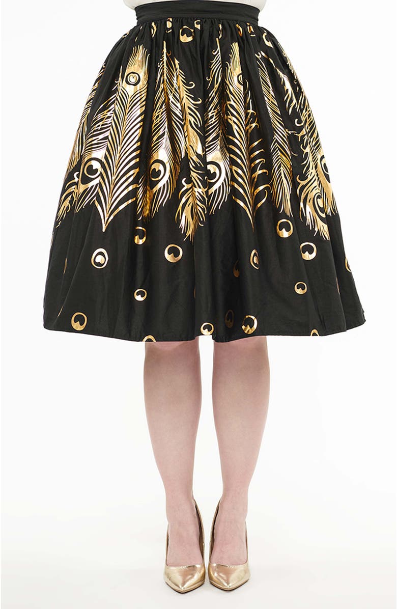 Unique Vintage Printed Woven Gellar Skirt, Main, color, 