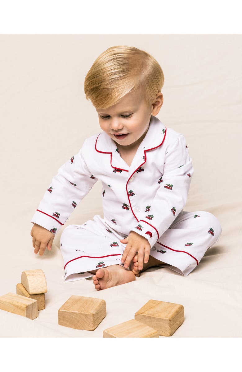 Petite Plume Holiday Journey Cotton Blend Romper, Alternate, color,