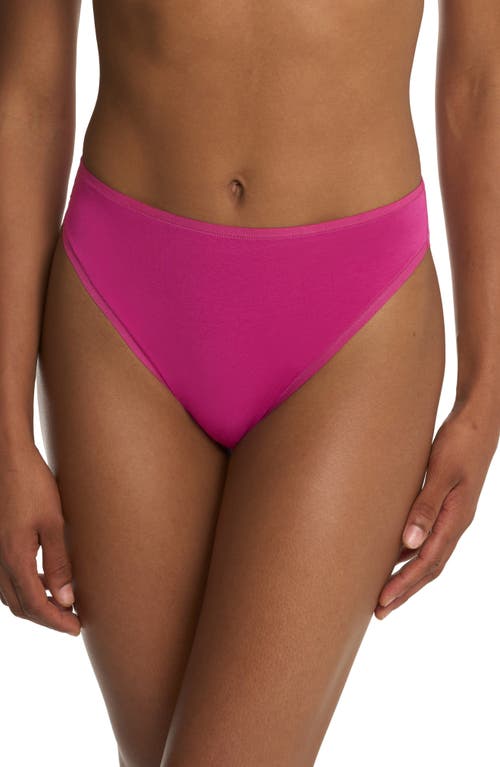 Natori Bliss Bare Cotton High Cut Briefs In Pink