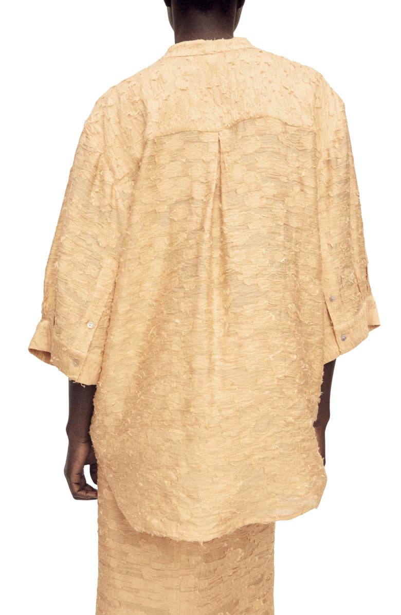 MANGO Textured Oversize Button-Up Shirt, Alternate, color, 