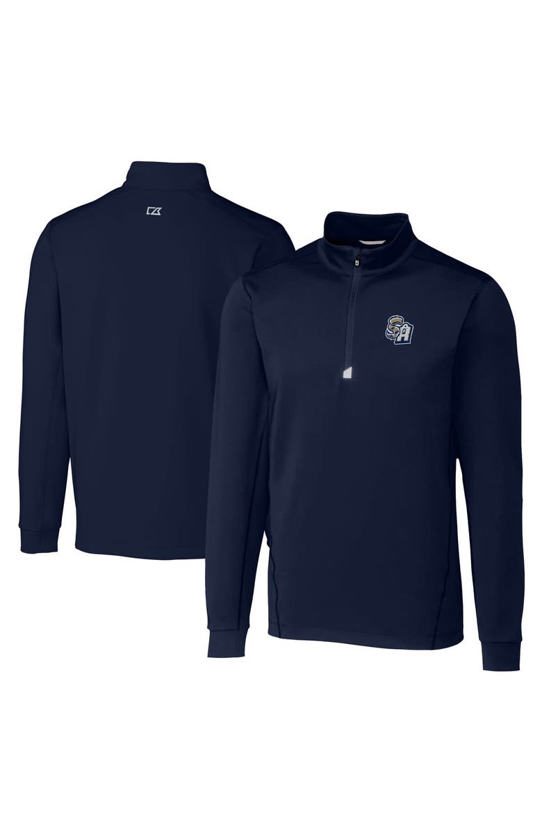 Cutter & Buck Men's Cutter & Buck Navy San Antonio Missions Big & Tall Traverse Stretch Quarter-Zip Top, Main, color,