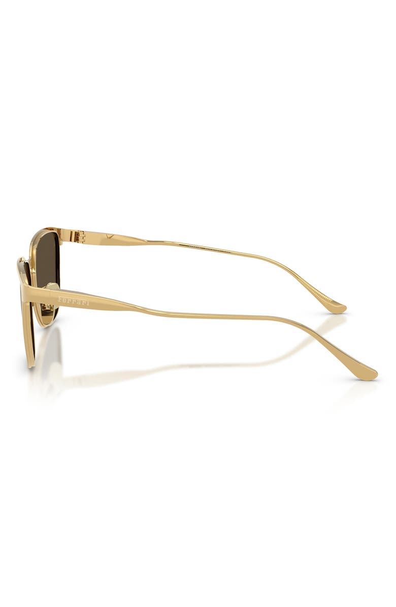 Ferrari 56mm Square Sunglasses, Alternate, color, Gold Matte / Mirror Gold