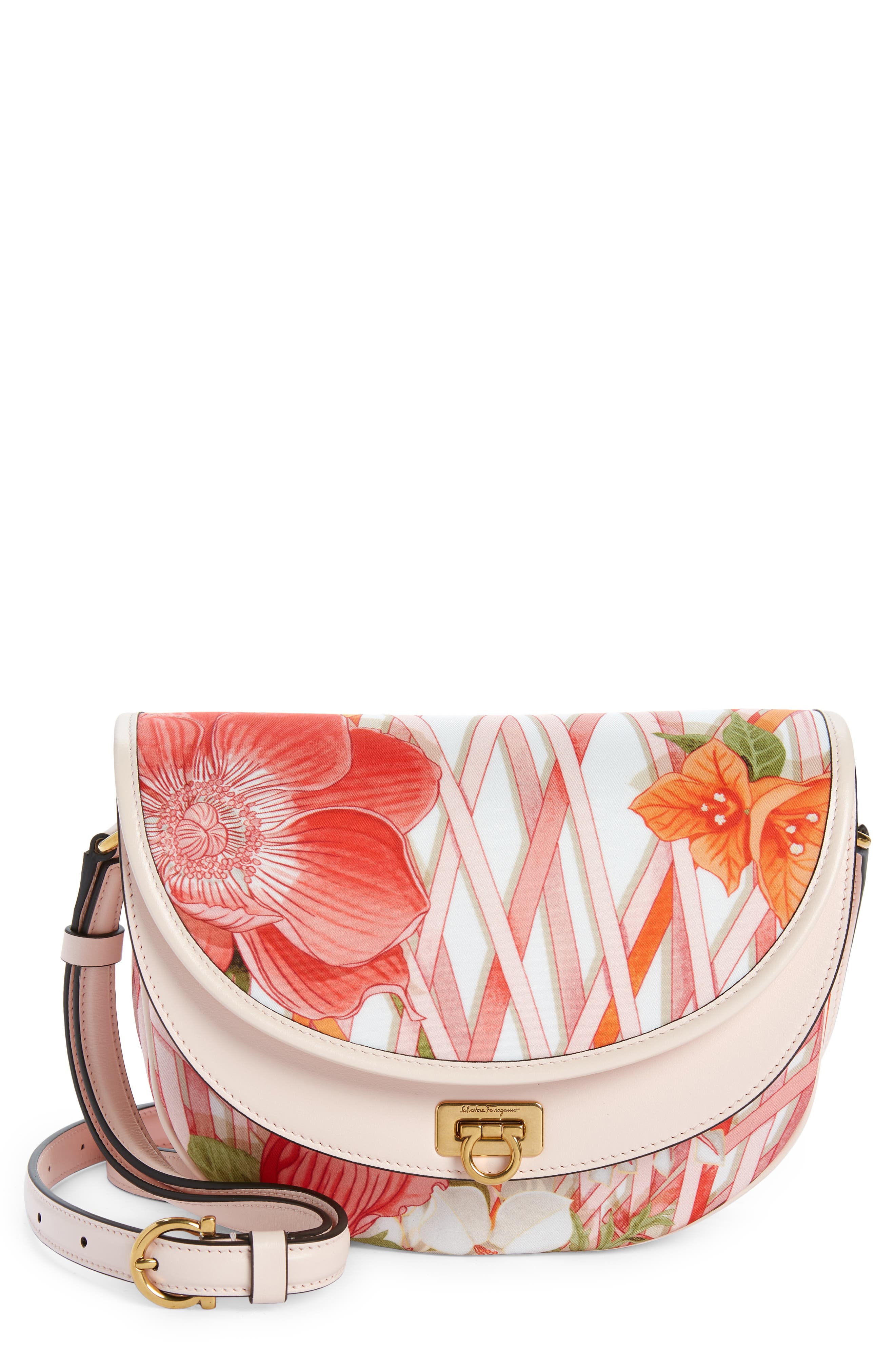 FERRAGAMO Salvatore Ferragamo Travel Vimini Print Crossbody Bag, Main, color, 