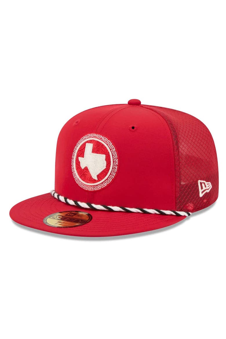 Men's New Era Red Texas Rangers 2026 City Connect Batting Practice 59FIFTY Fitted Hat, Main, color, Red