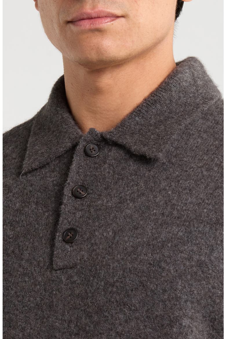 Mélange Polo Sweater, Alternate, color, CHARCOAL MELANGE - A08