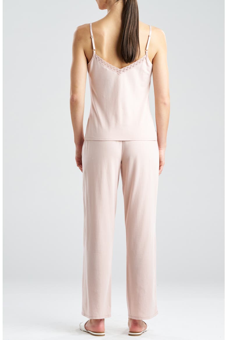 True Bliss Lace Trim Jersey Pajamas, Alternate, color, ROSE BEIGE