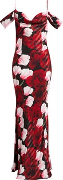 Sonya Moda Del La Mer Drape Cold Shoulder Gown