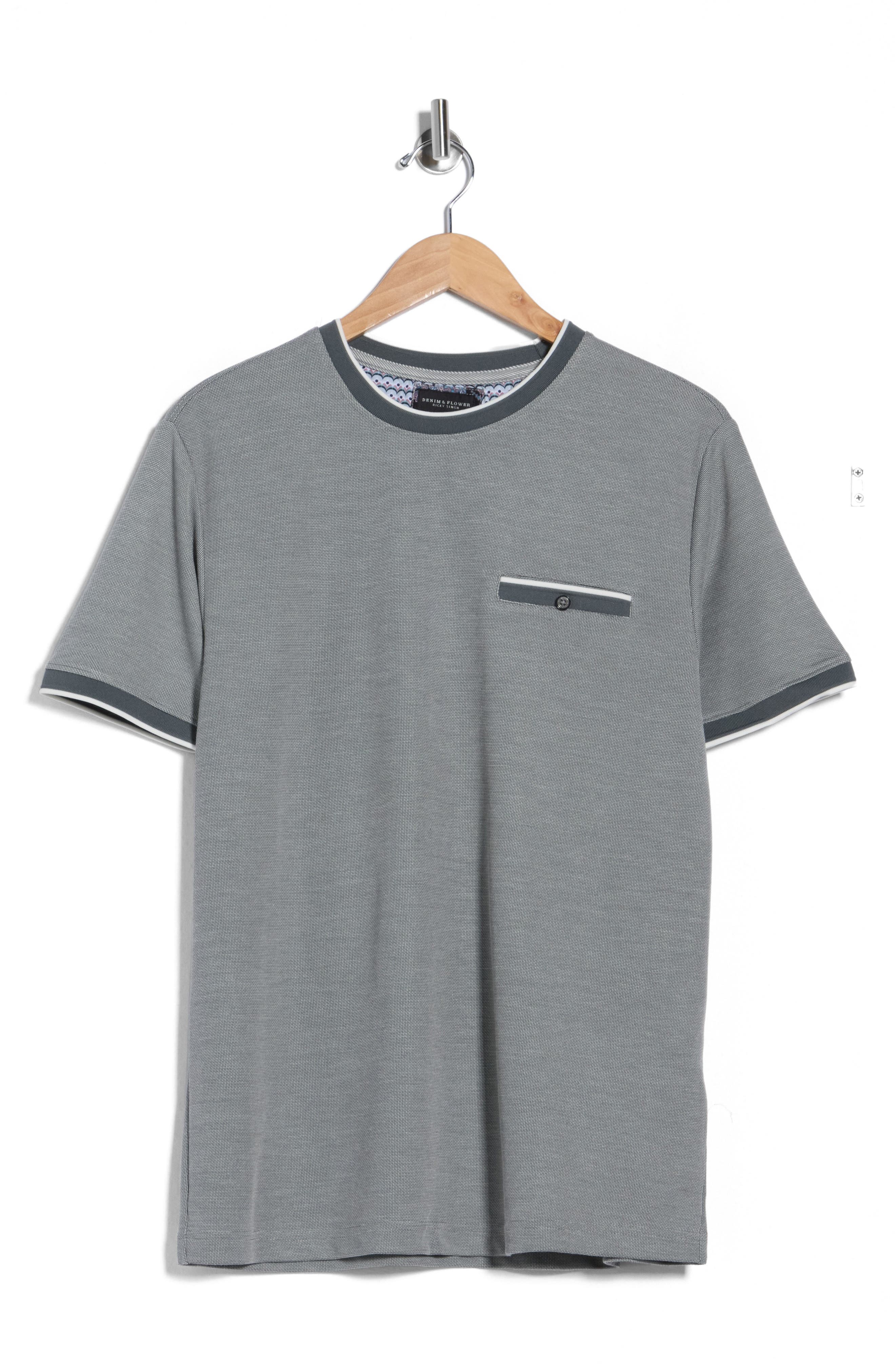 DENIM AND FLOWER Tipped Knit Crewneck T-Shirt