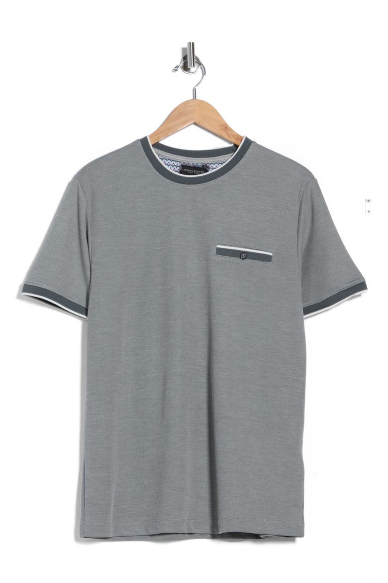 Tipped Knit Crewneck T-Shirt, Alternate, color, GREY