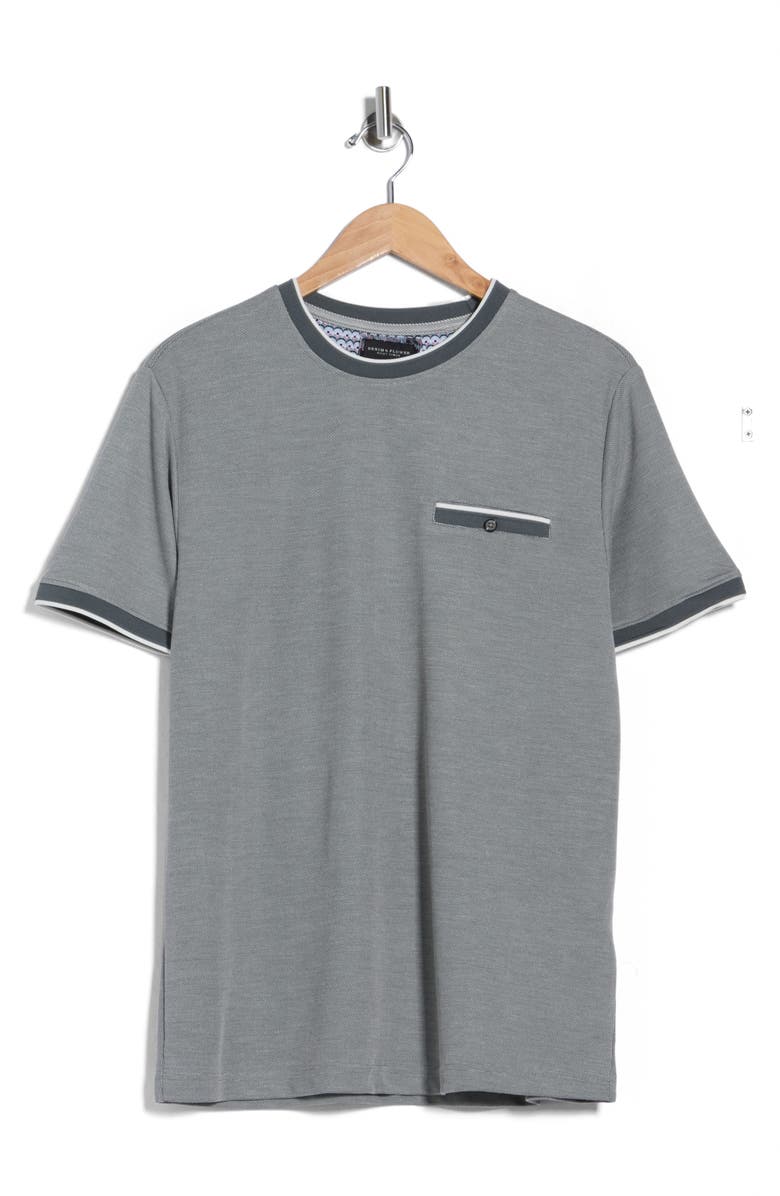 DENIM AND FLOWER Tipped Knit Crewneck T-Shirt, Main, color, Grey