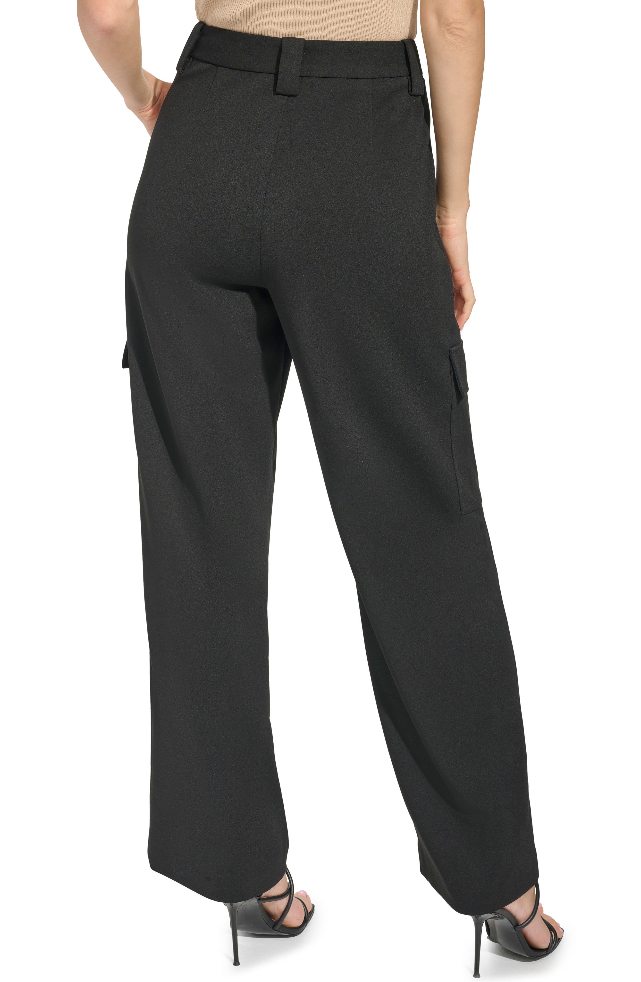 Straight Leg Crepe Cargo Pants - image 2