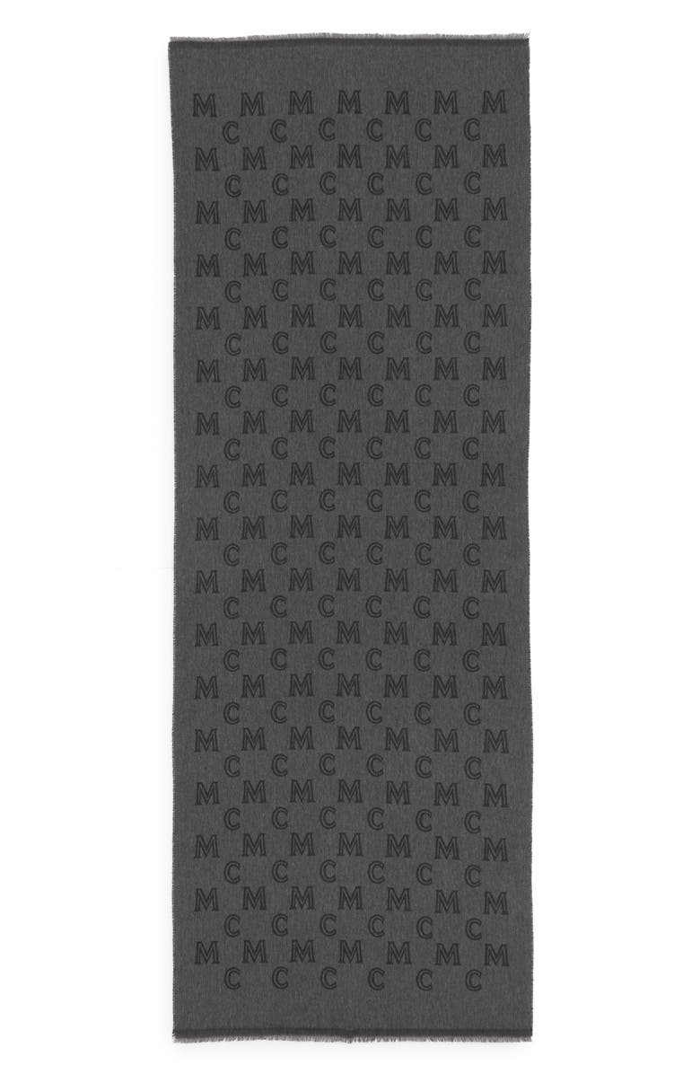 MCM Jacquard Logo Letter Cotton Scarf, Alternate, color, 