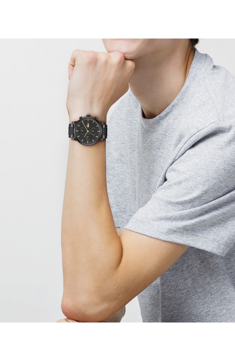 Lacoste Replay Chronograph Bracelet Watch, 44mm, Alternate, color, Black