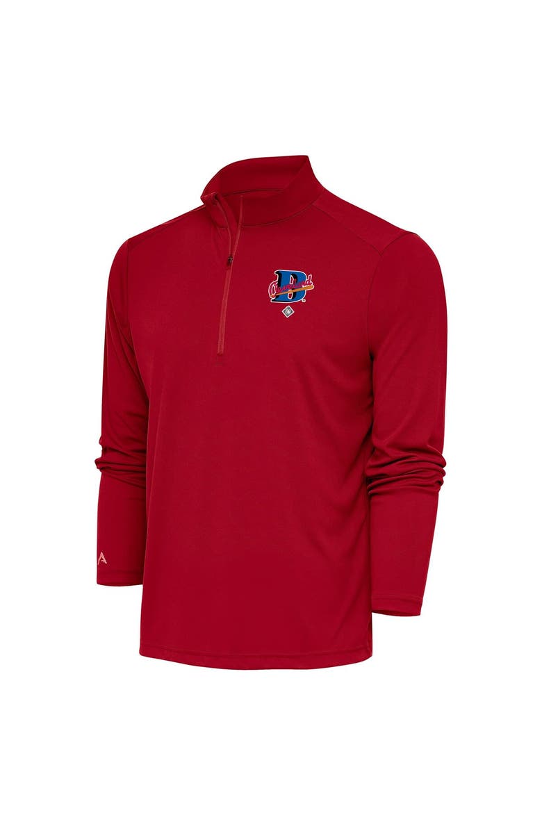 ANTIGUA Men's Antigua Red Cleveland Buckeyes Tribute Quarter-Zip Pullover Top, Main, color,