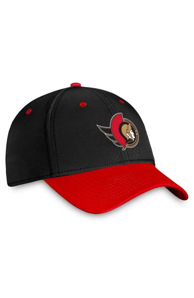FANATICS Men's Fanatics Branded Black/Red Ottawa Senators Authentic Pro Rink Two-Tone Flex Hat, Alternate, color,