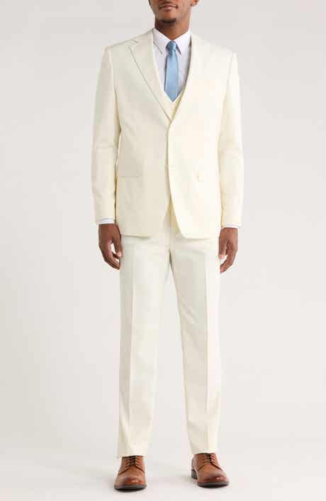 ZEGARIE White Solid 3-Piece Suit