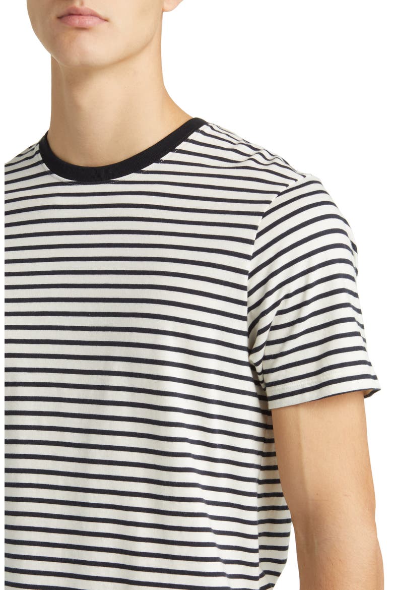Stripe Crewneck T-Shirt, Alternate, color, OFF WHITE/ NOIR MULTI