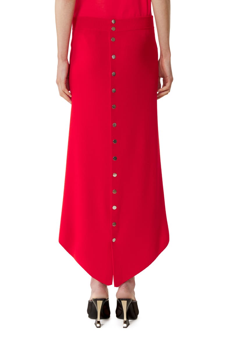 Lanvin Buttoned Long Skirt In Merino Wool, Alternate, color, Red