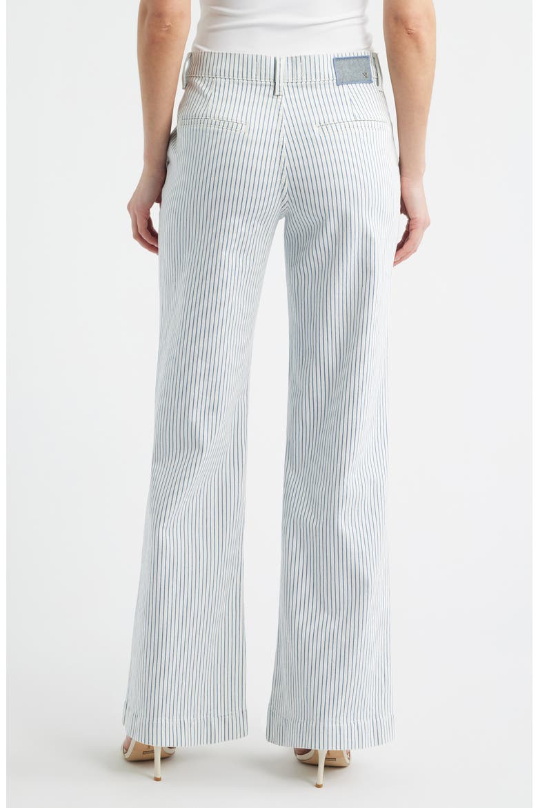 Keren High Waist Stripe Wide Leg Stretch Cotton Pants, Alternate, color, IVORY MULTI