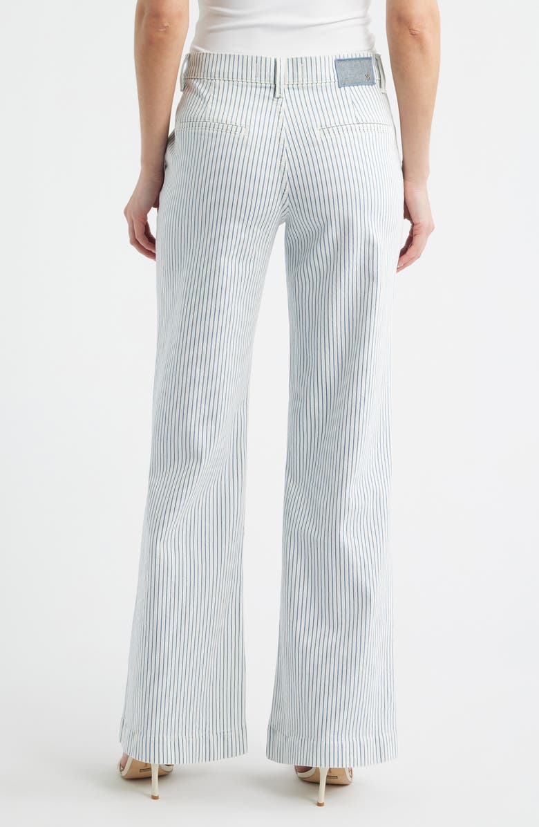 KOBI HALPERIN Keren High Waist Stripe Wide Leg Stretch Cotton Pants, Alternate, color, Ivory Multi