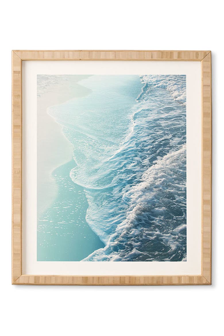 Soft Turquoise Ocean Dream Waves Framed Wall Art, Main, color, BLUE