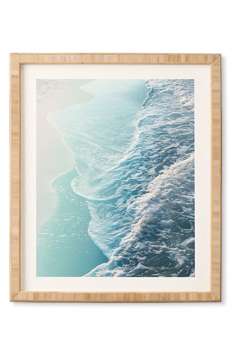 Deny Designs Soft Turquoise Ocean Dream Waves Framed Wall Art, Main, color,