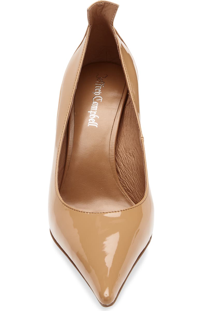 Jeffrey Campbell Freak Out Pointed Toe Pump, Alternate, color, Camel Patent