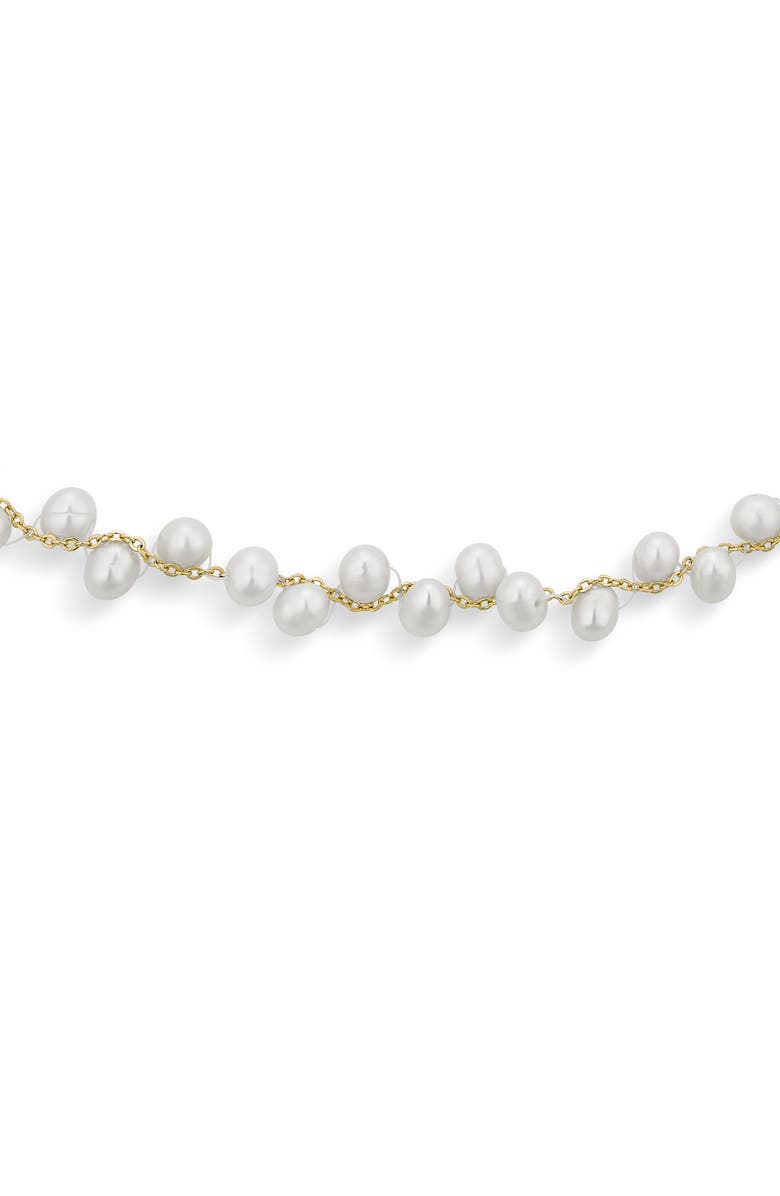 BLING JEWELRY 5-5.5mm Cultured Freshwater Pearl Cluster Necklace, Alternate, color, White