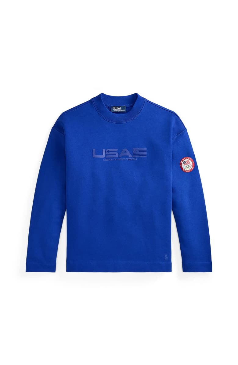 Polo Ralph Lauren Men's Polo Ralph Lauren Team USA Fleece Mockneck, Alternate, color, Blue