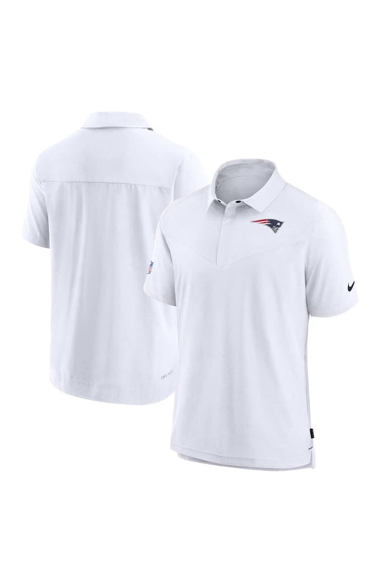 Nike Men's Nike White New England Patriots Sideline Lockup Performance Polo, Alternate, color, White