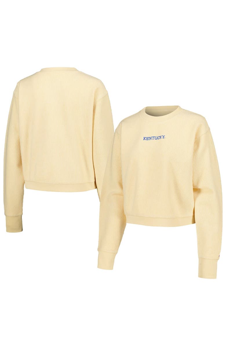 LEAGUE COLLEGIATE WEAR Women's League Collegiate Wear Cream Kentucky Wildcats Timber Cropped Pullover Sweatshirt, Alternate, color, Cream