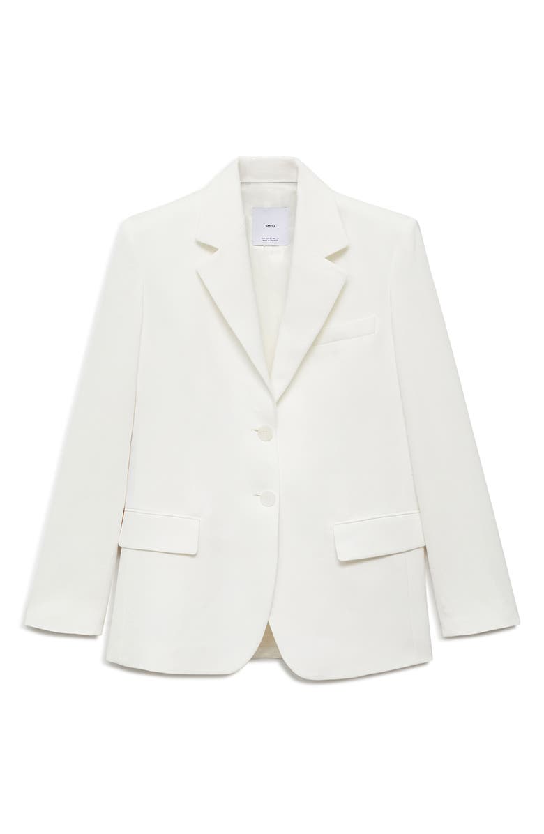 MANGO Straight Button Suit Blazer, Alternate, color, White