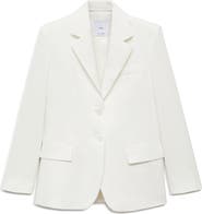 MANGO Straight Button Suit Blazer