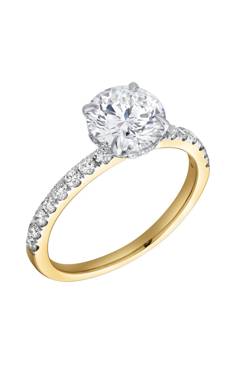 LuvMyJewelry Amore 14K Gold Round Cut Lab Grown Diamond Hidden Halo Engagement Ring - 1.95 Ct, Alternate, color, 14K Yellow Gold
