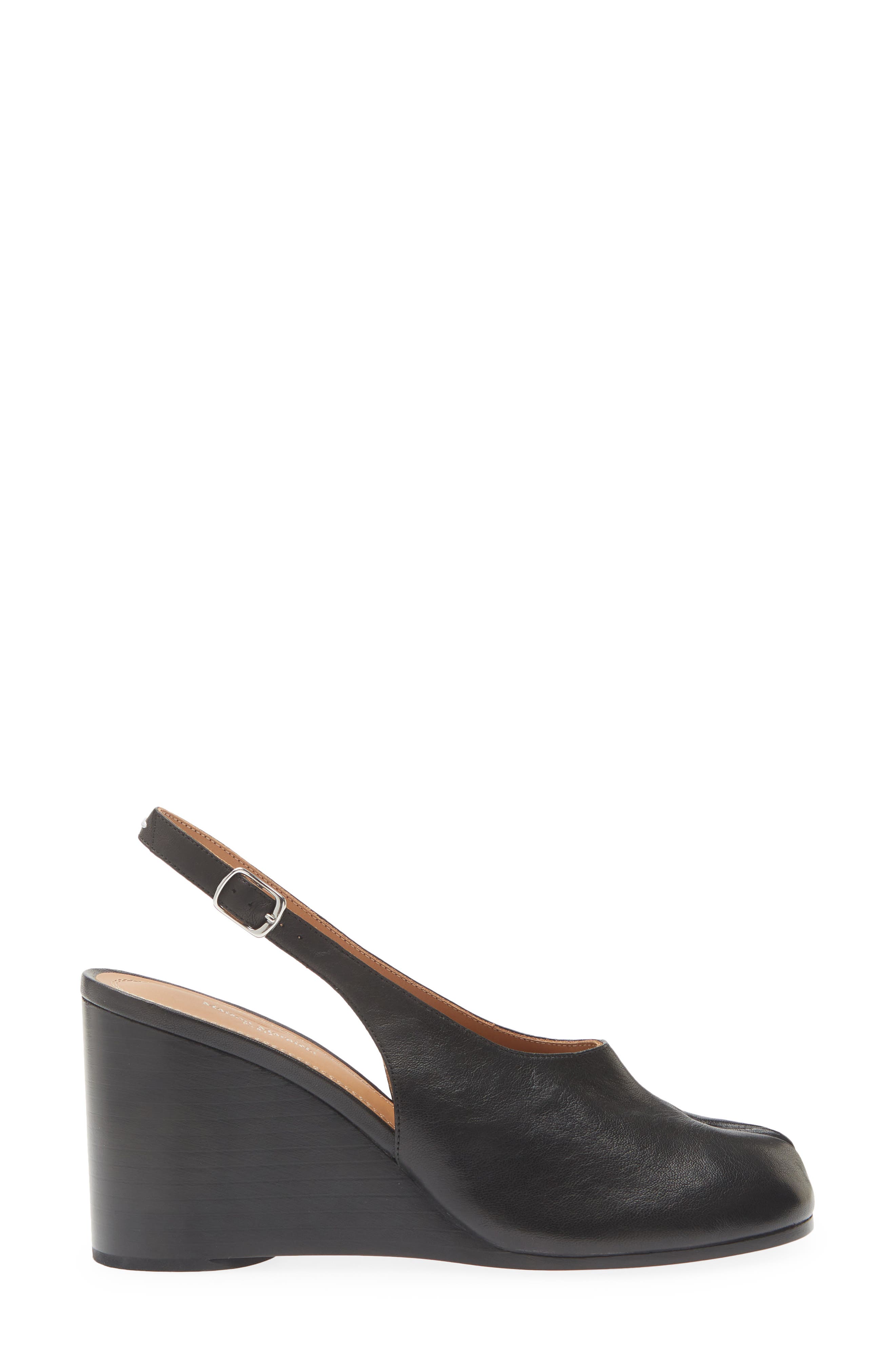 Tabi Wedge Slingback Pump, Alternate, color, BLACK