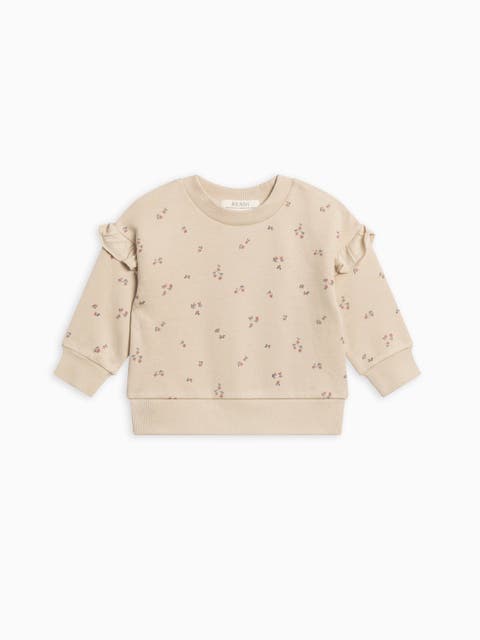 Abbey Fleece  Ruffle Sleeve Pullover Sweatshirt (Baby)